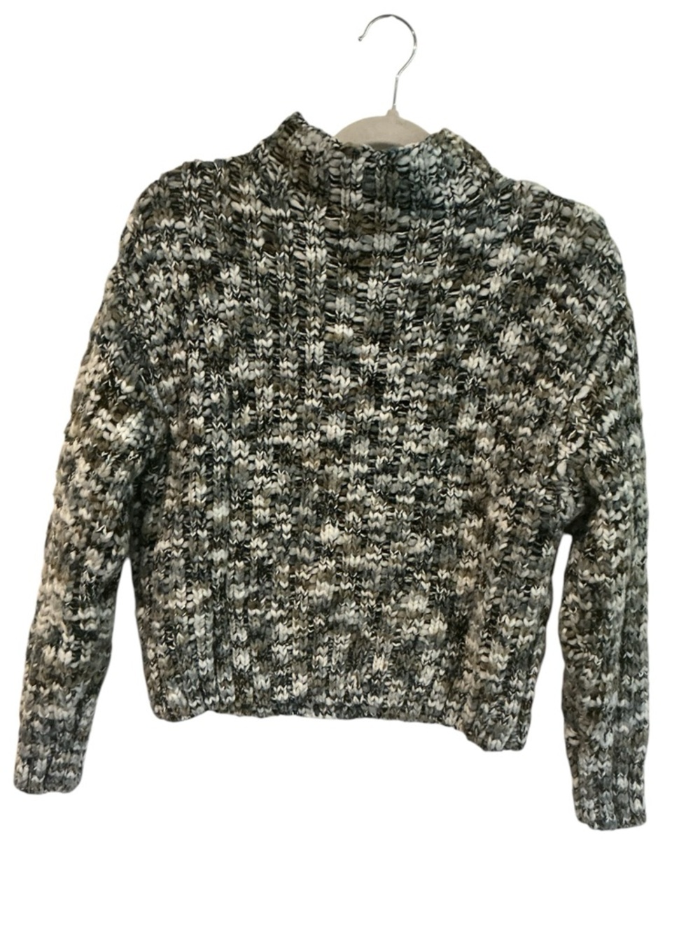 Black Tape Chunky Knit Sweater Women Size M Cozy Textured Pullover Neutral Tones - Picture 2 of 8